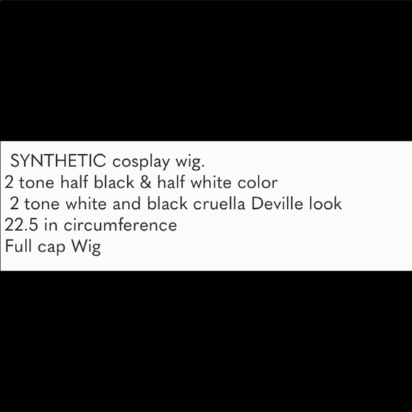 Cruella D. SHORT ⚫️⚪️BLACK & WHITE Wig main image 3